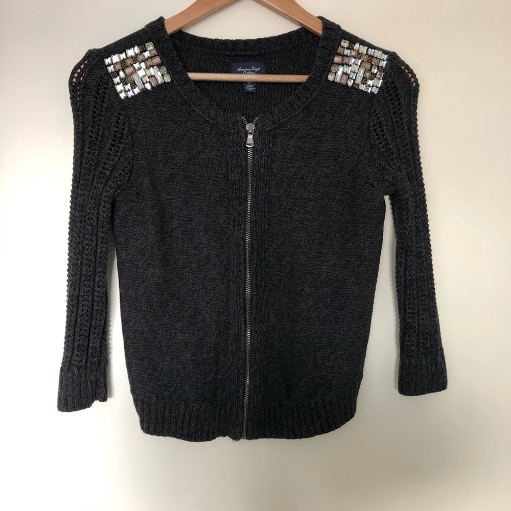 American Eagle Embellished Shoulder Cardigan